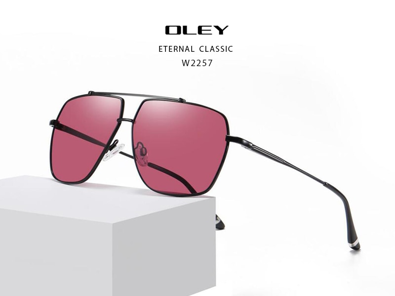 OLEY Brand Pilot Style Aluminum Sunglasses Polarized UV400 Mirror Male