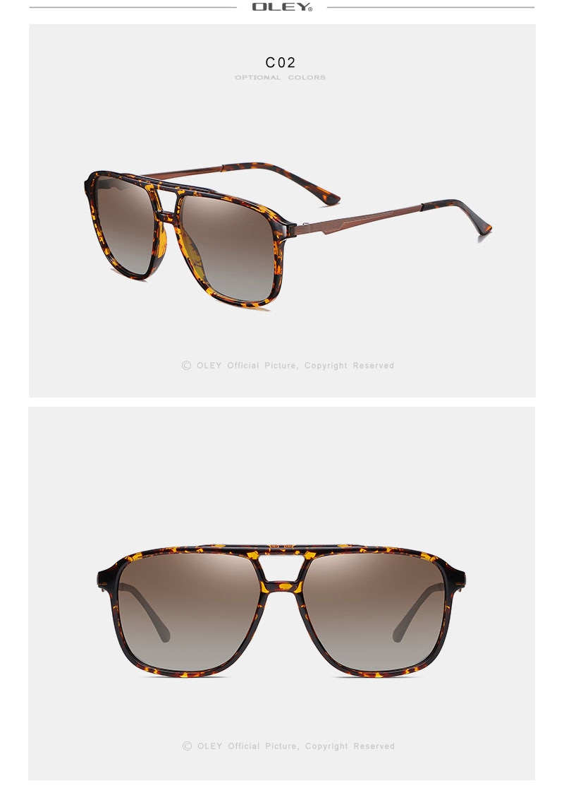 OLEY High Quality TR90 Sunglasses Polarized Men's