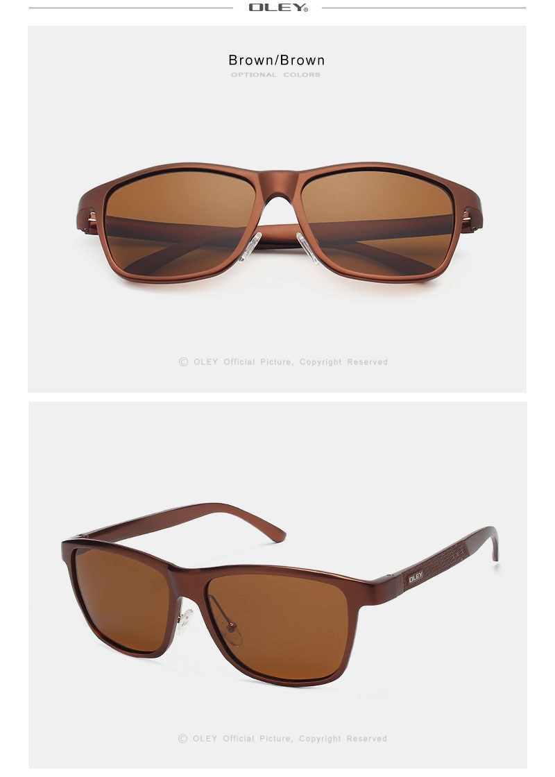 OLEY Brand Men's Polarized Sunglasses Business Classic High Quality Full Frame Aluminum Magnesium Glasses Women UV400 goggles