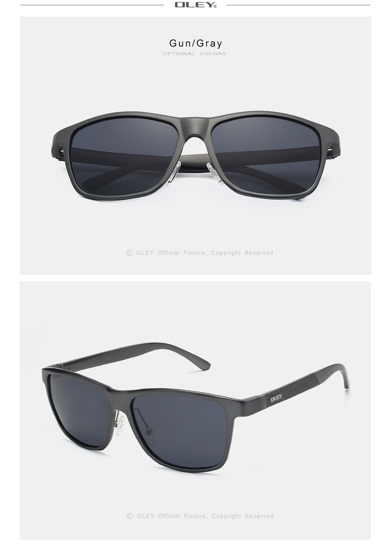 OLEY Brand Men's Polarized Sunglasses Business Classic High Quality Full Frame Aluminum Magnesium Glasses Women UV400 goggles