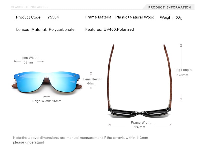 Polarized Sunglasses Men Fashion Eco-friendly Bamboo