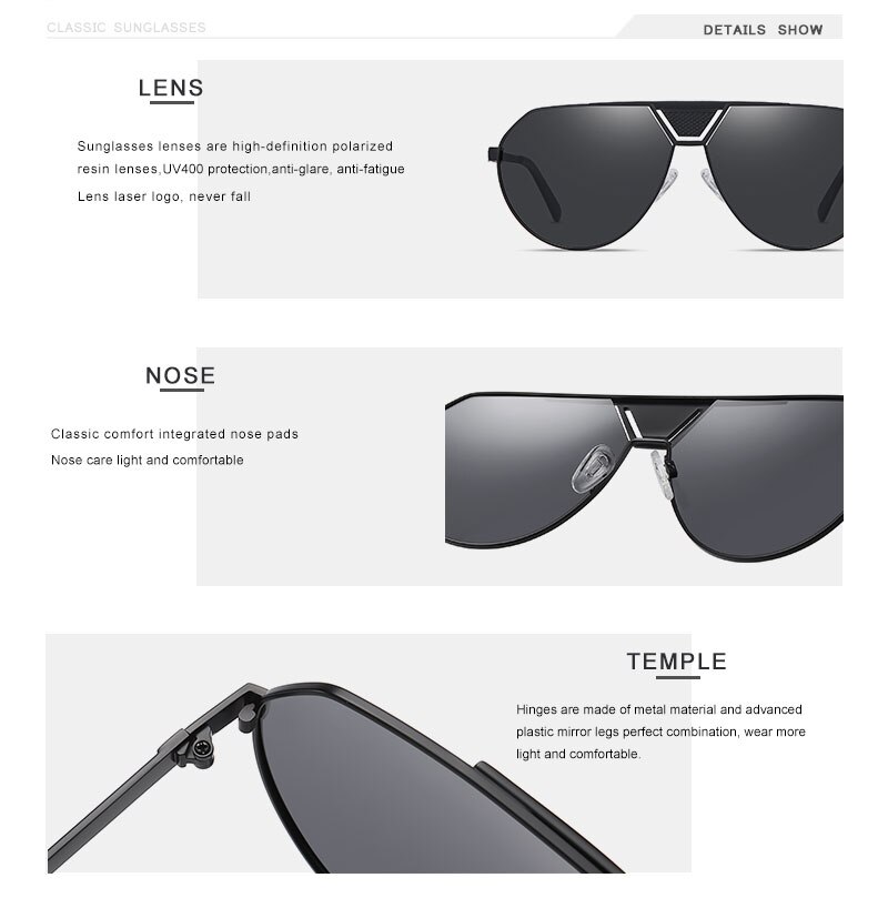 Classic Design Titanium Alloy Sunglasses Polarized