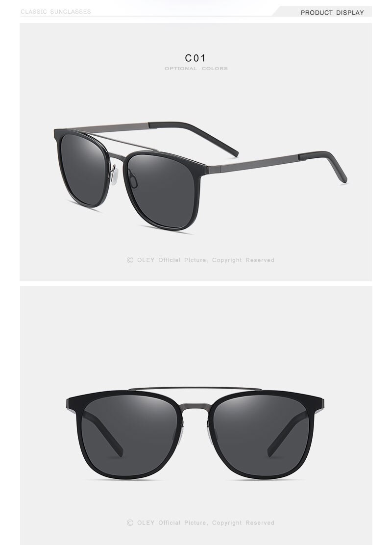 OLEY 2021 Men‘s Driving Glasses Alloy Sunglasses Men Polarized Pilot Frame Anti-Glare Mirror Lens UV400 Fishing Women Eyewear