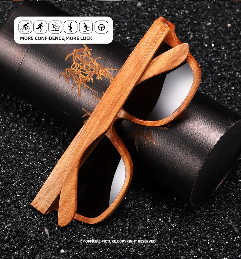 UV400 Protective Glasses Wooden